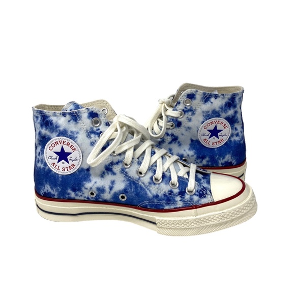 Converse Chuck Taylor High Canvas Blue Women Sneakers Custom 165814C-BLUE/WHITE - Picture 2 of 10
